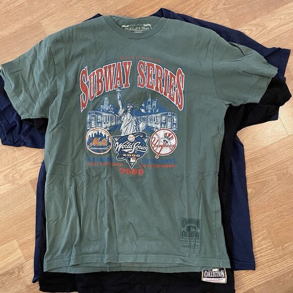 3pc Mens New York Yankees T-Shirts Lot Size L/XL Mitchell & Ness Majestic Bundle - Picture 3 of 10